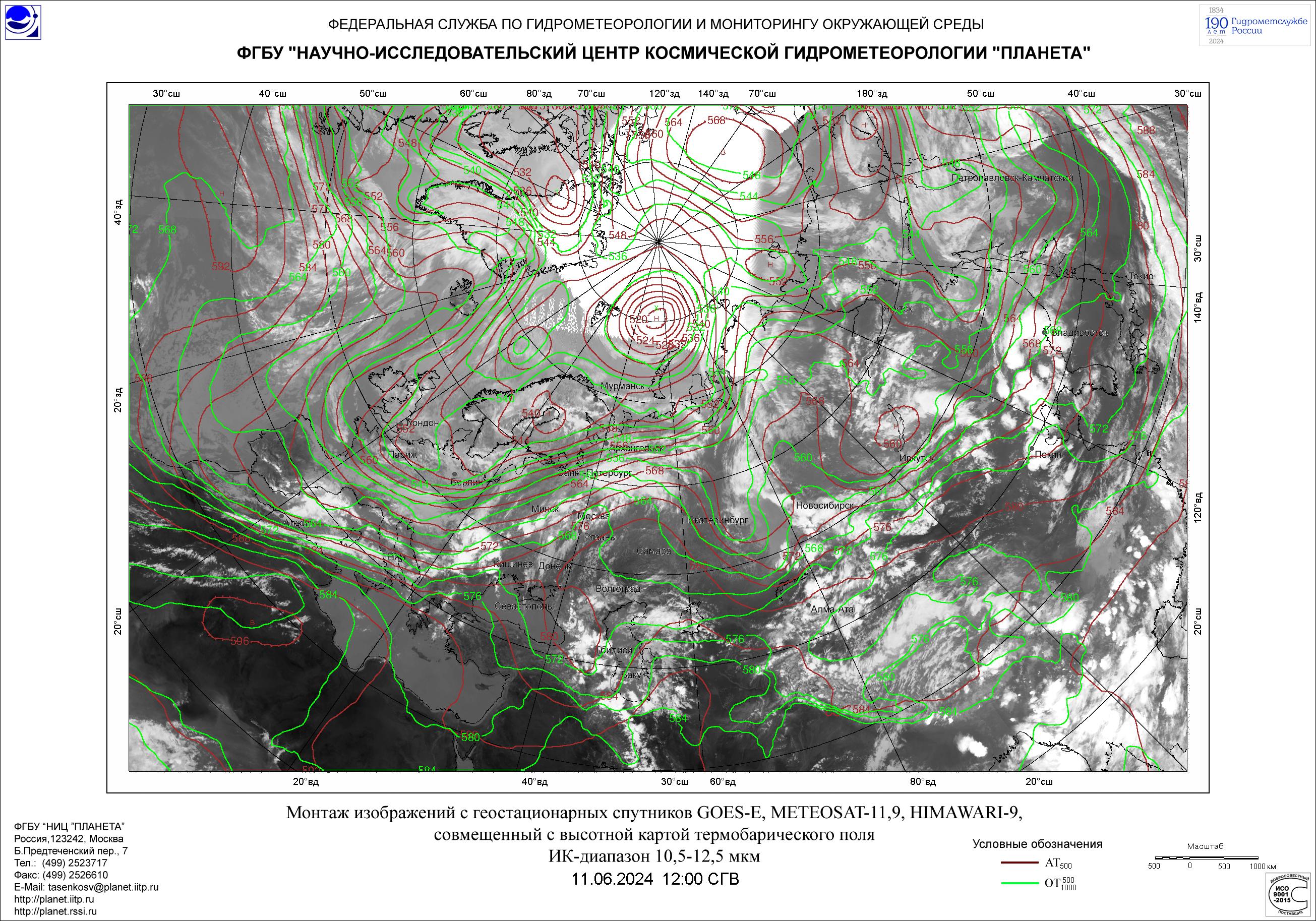 Обзор погодных условий в Сибири за 10-12 июня 2024 г.