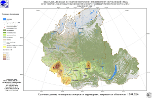 

Пожарная обстановка в Сибири по спутниковым
данным за 10-13 апреля 2026 г.

